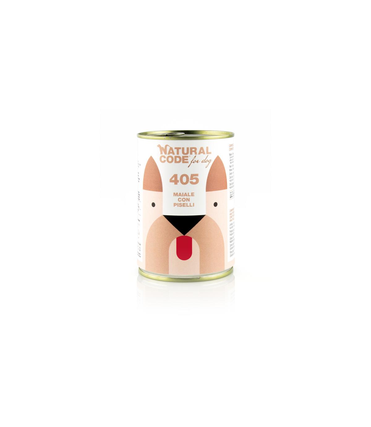 Natural Code DOG 405 pork with peas 400g