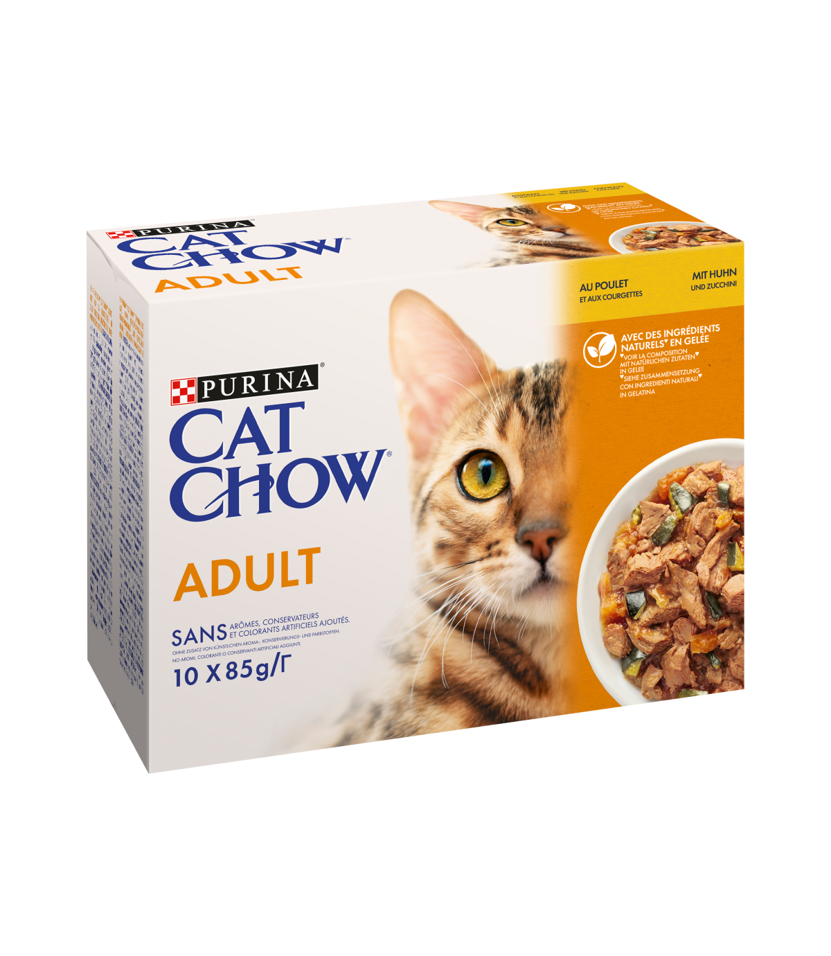 Purina Cat Chow z kurczakiem i cukinią 10x85g