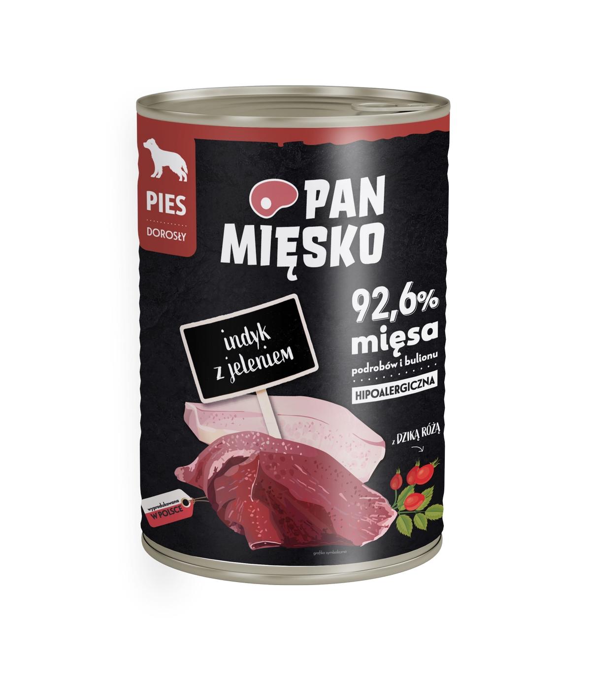 Pan Mięsko dla psa Indyk z jeleniem 400g