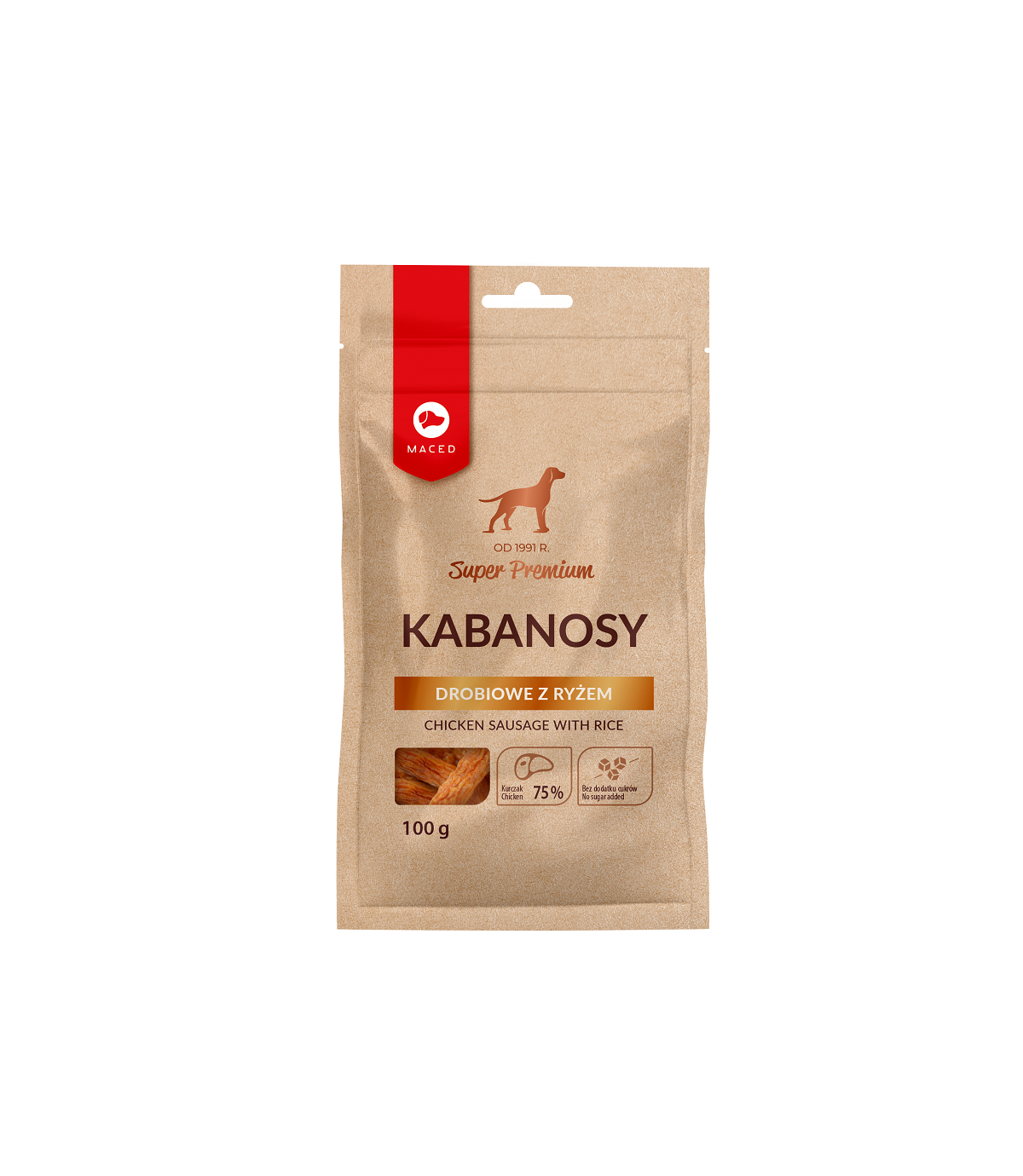 Kabanosy drobiowe z ryżem 100g