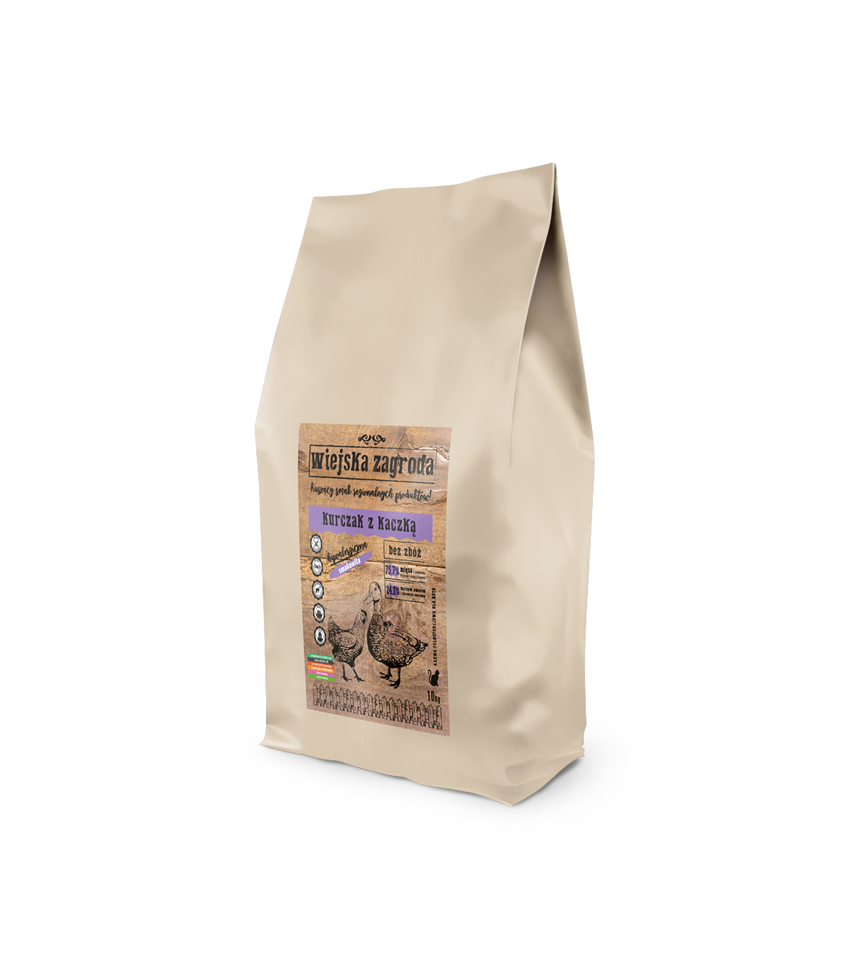 Wiejska Zagroda kurczak z kaczką dla kota 10kg