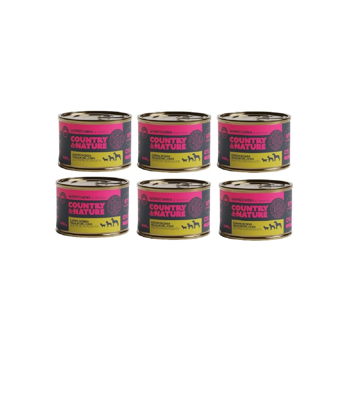 Country & Nature Wieprzowina ze szpinakiem 6x410g