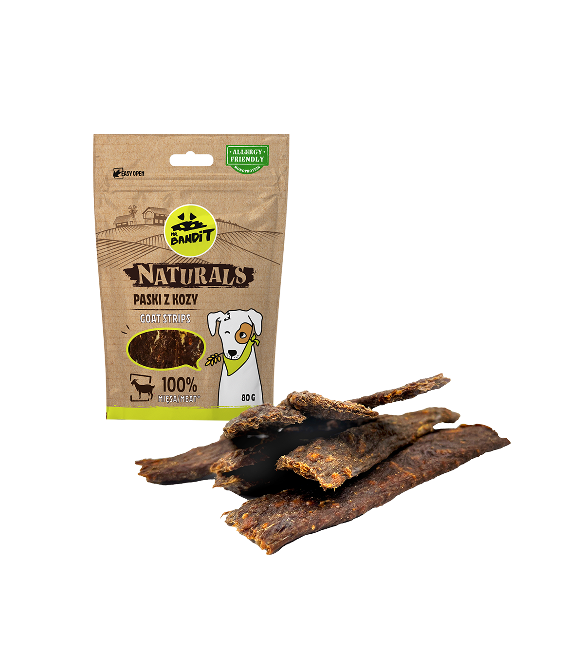 Mr. Bandit Naturals Paski z kozy 80g