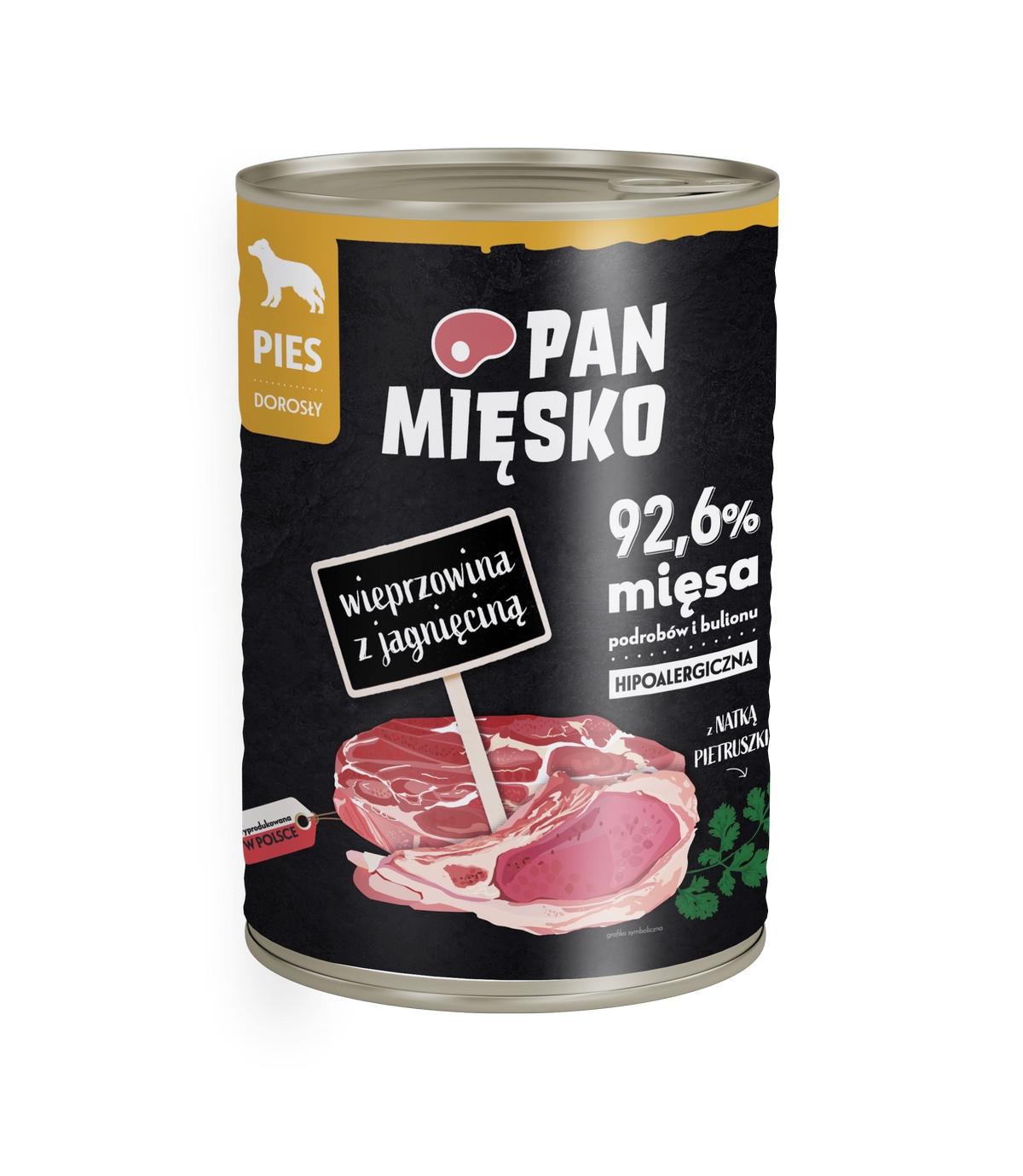Pan Mięsko dla psa Wieprzowina z jagnięciną 400g