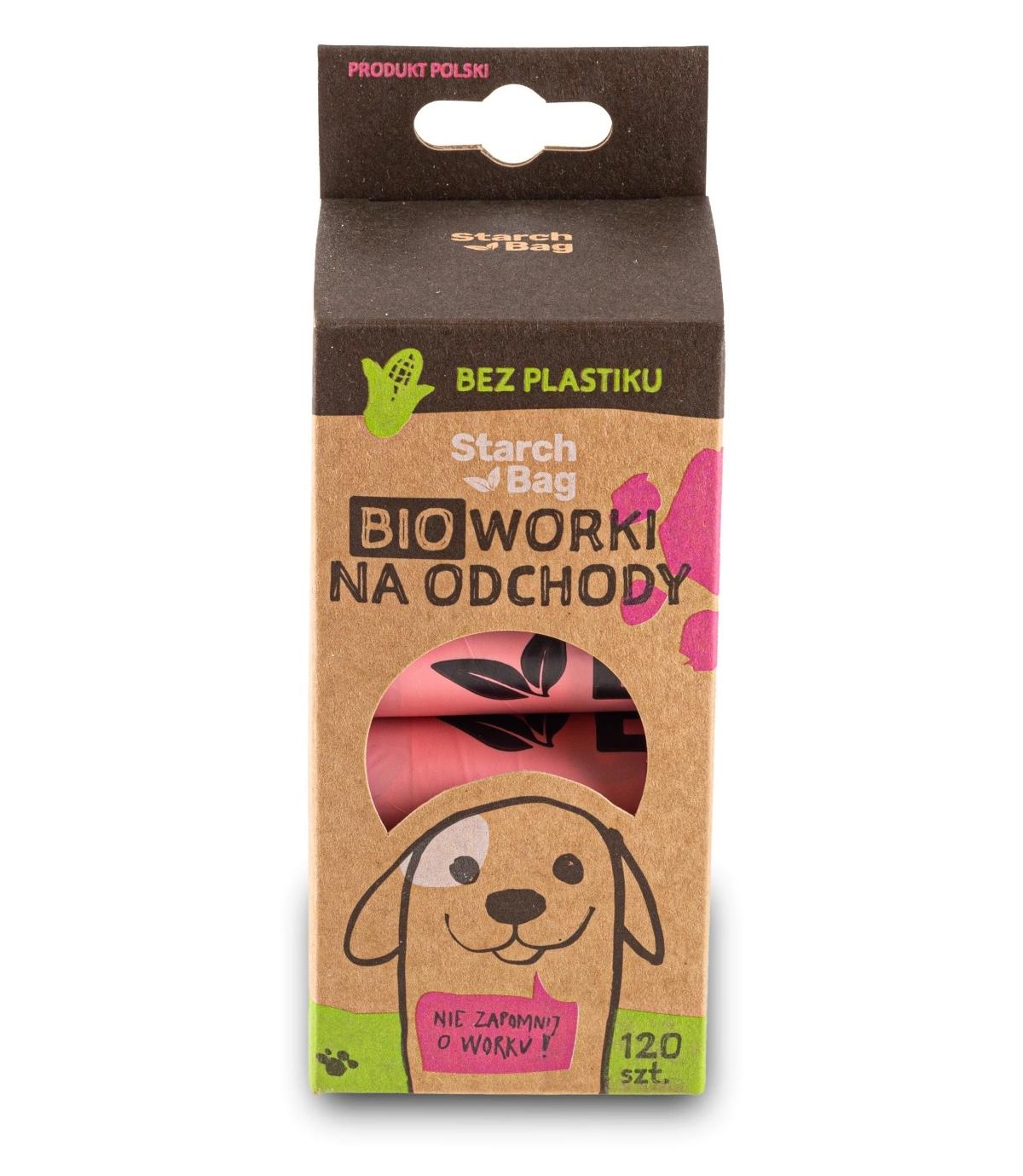 BIOworki na odchody 120 szt. różowe