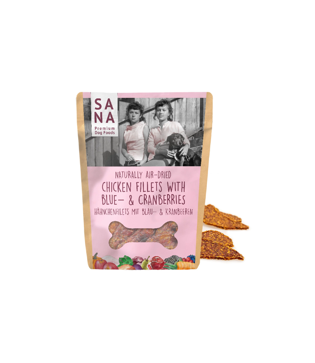 SANADog Chicken Fillets with blue- and cranberries 100g