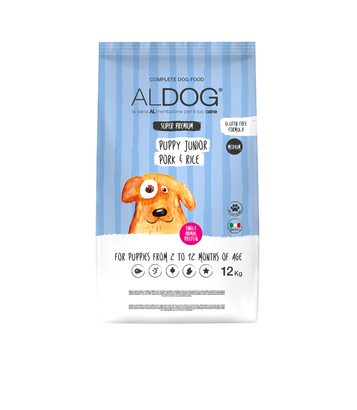 Aldog Puppy Junior Medium Pork & Rice 12kg
