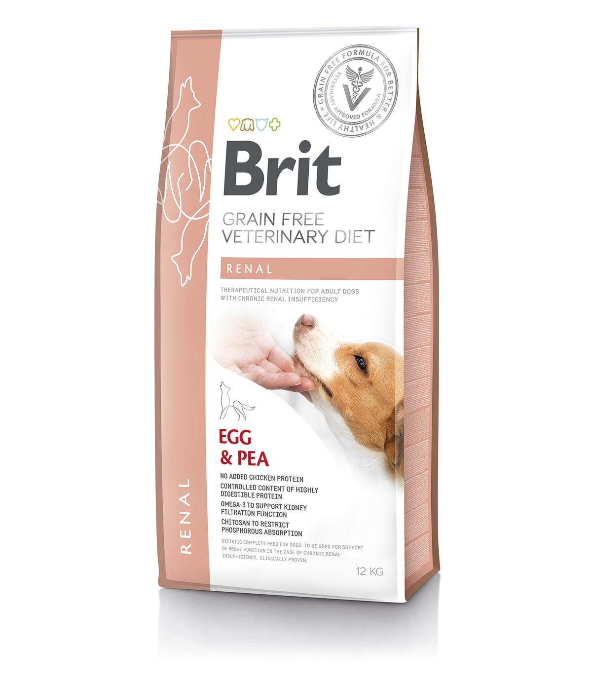 Brit Veterinary Diets Dog GF Renal Egg & Pea 12kg