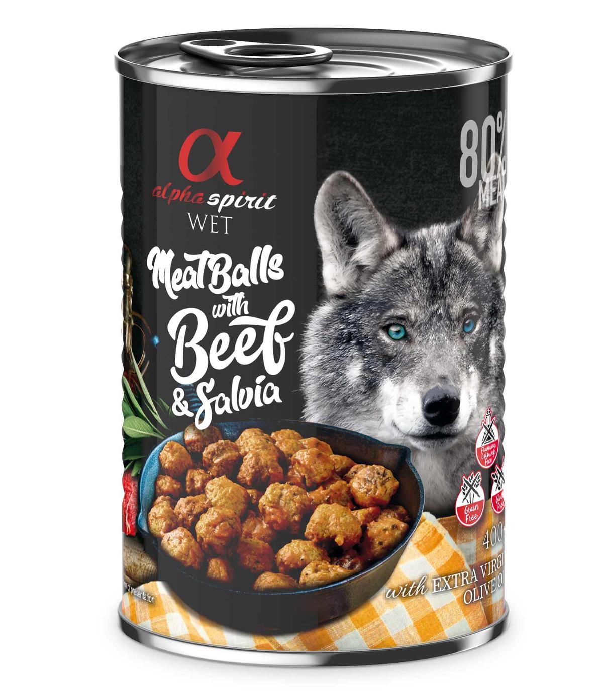 Alpha Spirit Mięsne klopsiki z wołowiną i szałwią 400g