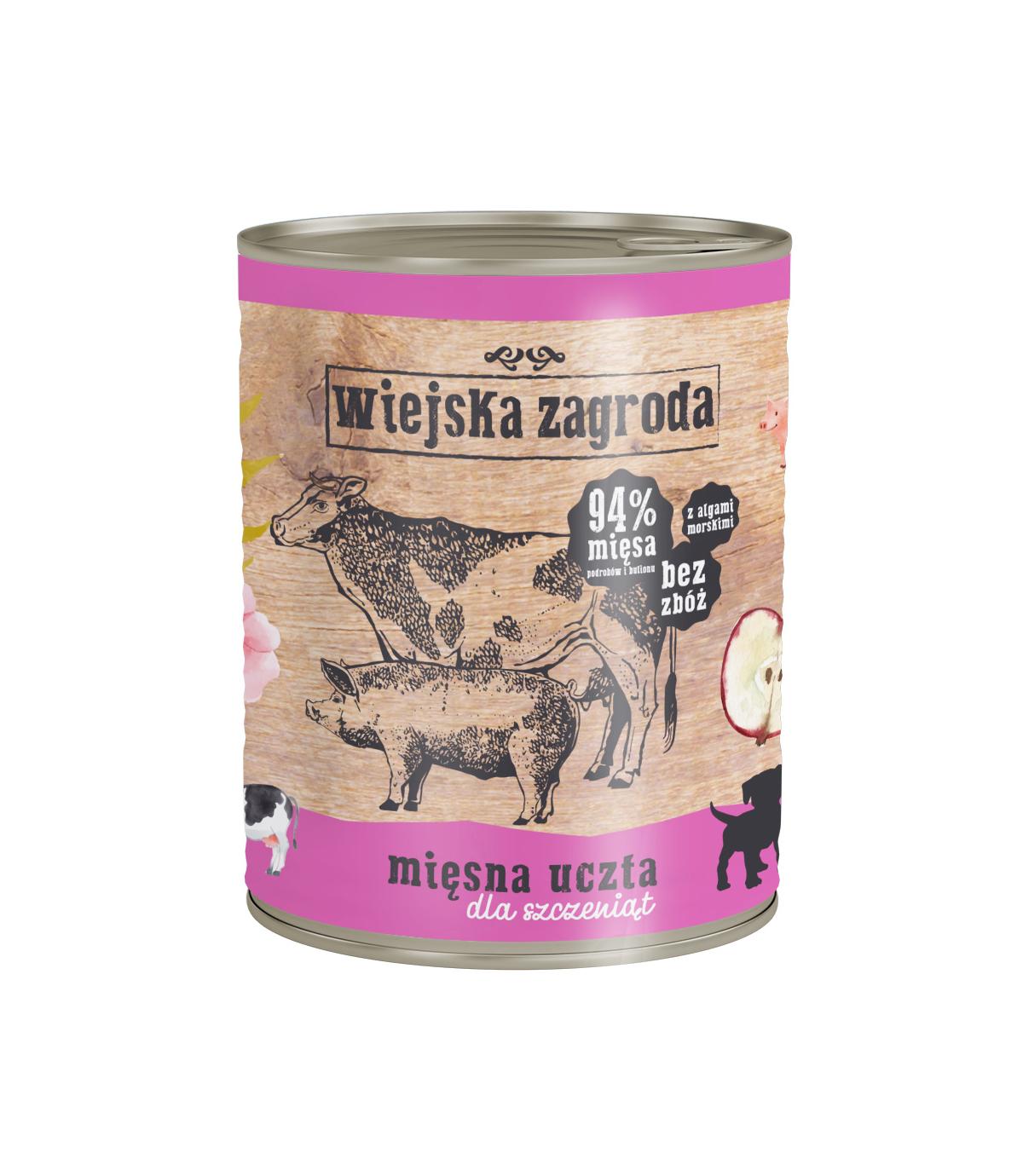 Wiejska Zagroda dla szczeniąt Mięsna Uczta 800g