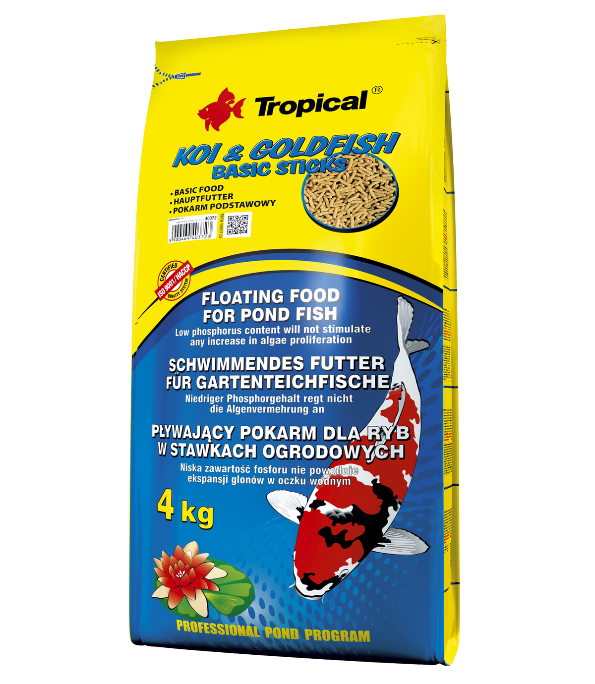 Koi & Goldfish Basic Sticks 4kg worek