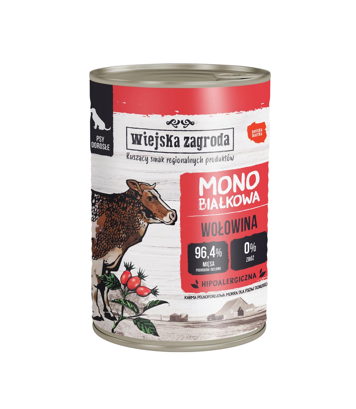 Wiejska Zagroda Mono Wołowina dla psa 400g
