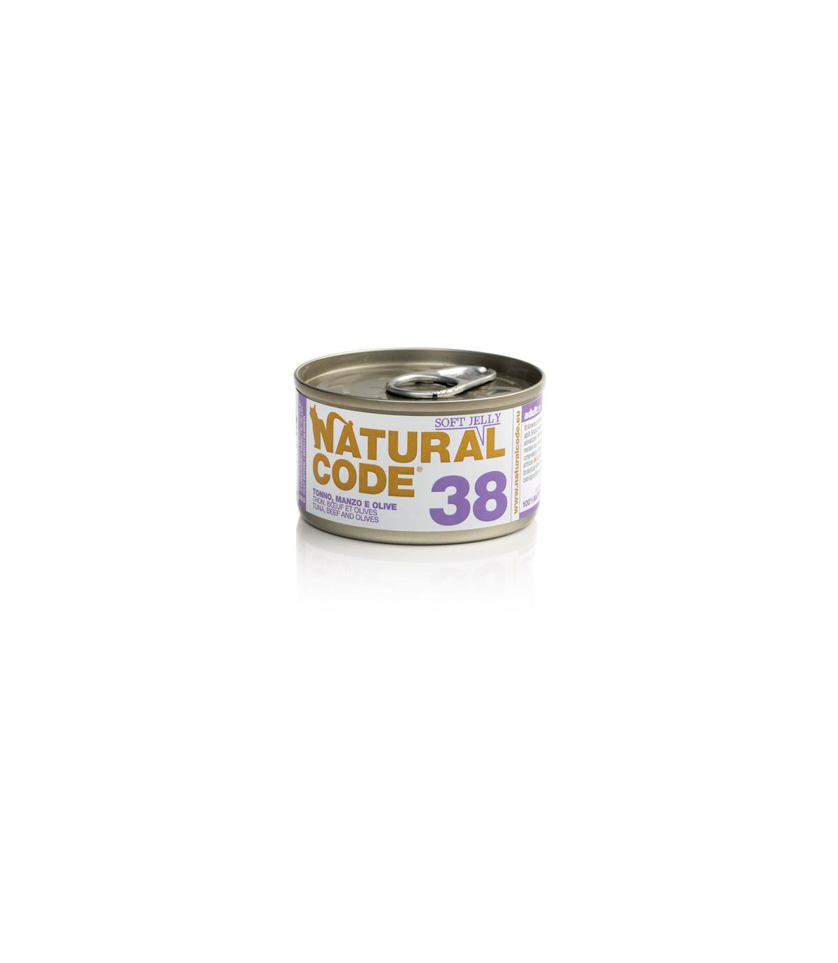 Natural Code Cat 38 Tuna, beef and olives 85g