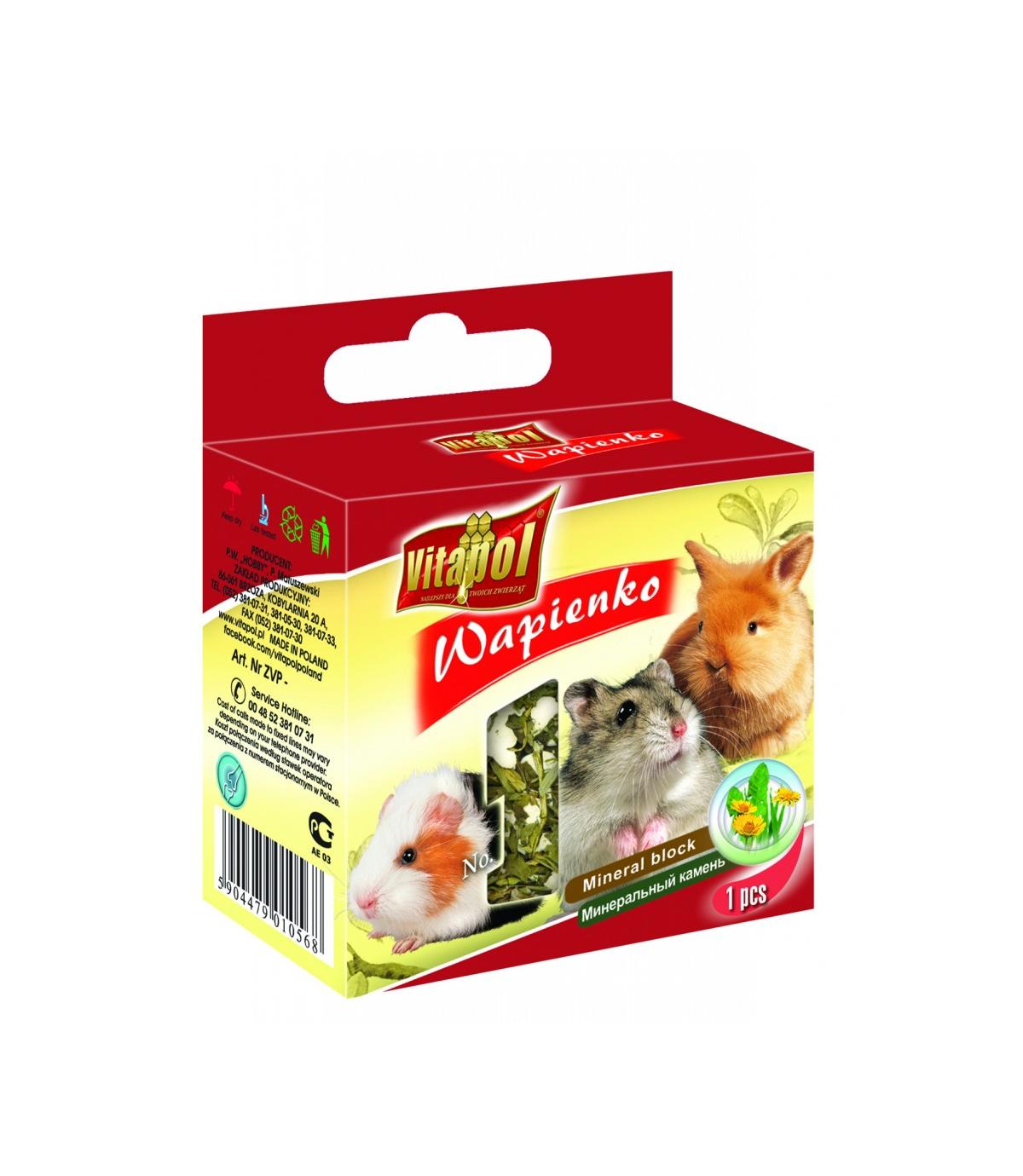 Kostka wapienna dla gryzoni i królików - 40g