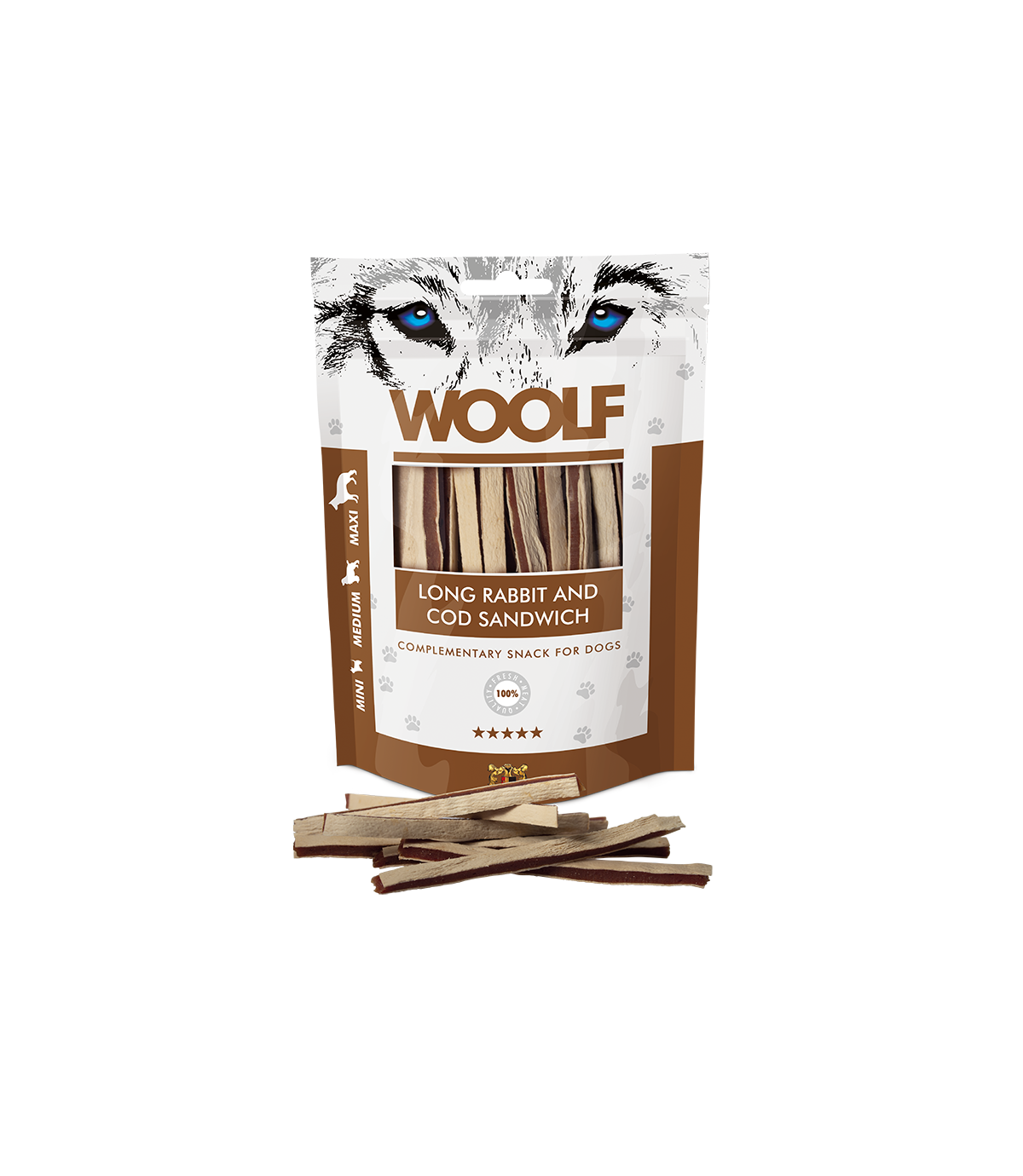 Woolf Long Rabbit and Cod Sandwich 100g