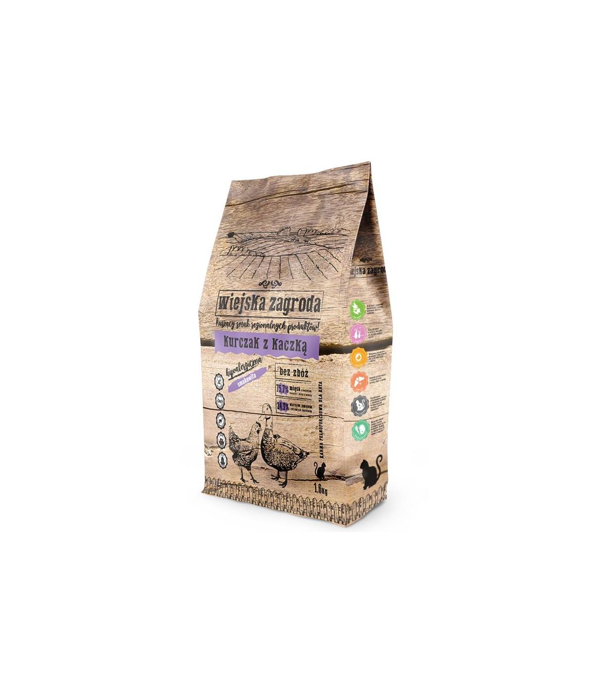 Wiejska Zagroda kurczak z kaczką dla kota 1,6kg