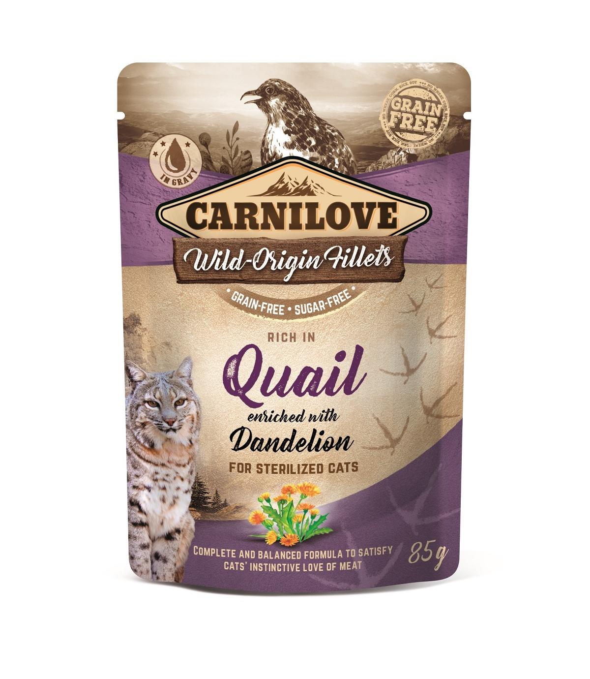 Carnilove Cat Quail & Dendelion Sterilized Adult Cats 85g