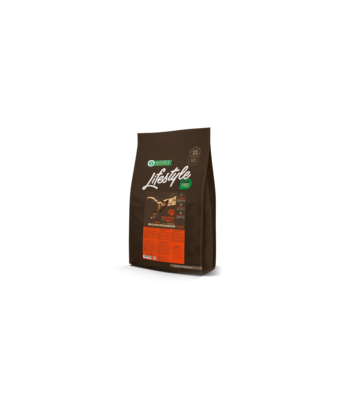 Nature's Protection Lifestyle GF Sterilised Cat Salmon with Krill 7kg