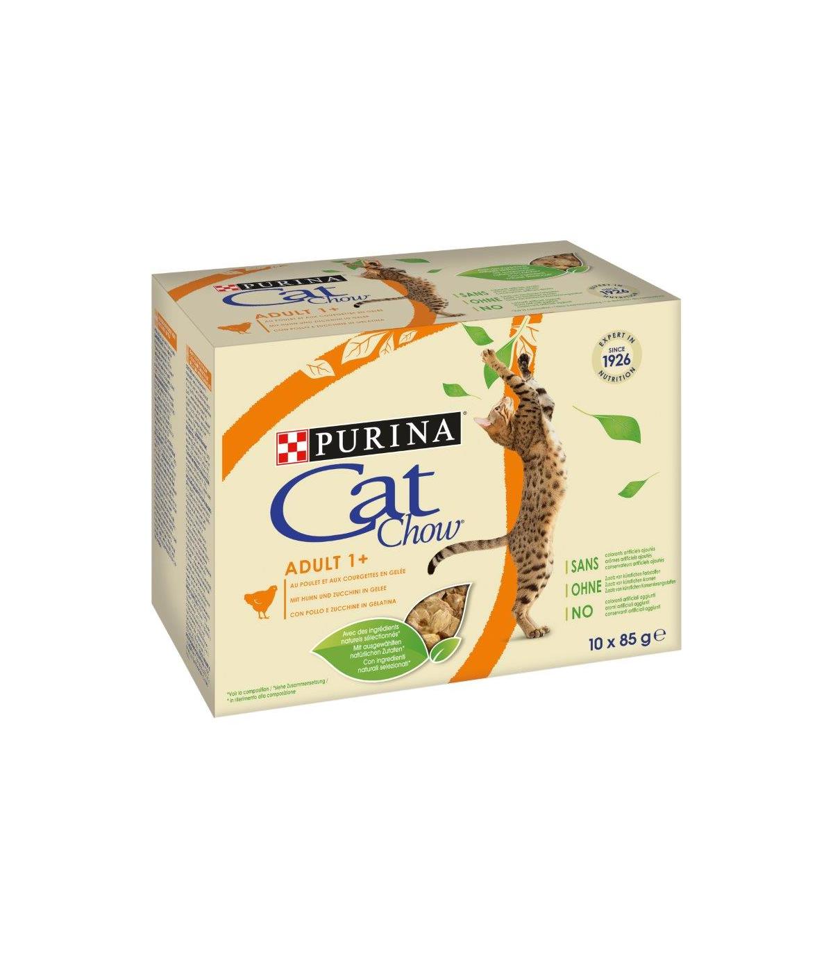 Purina Cat Chow z kurczakiem i cukinią 10x85g