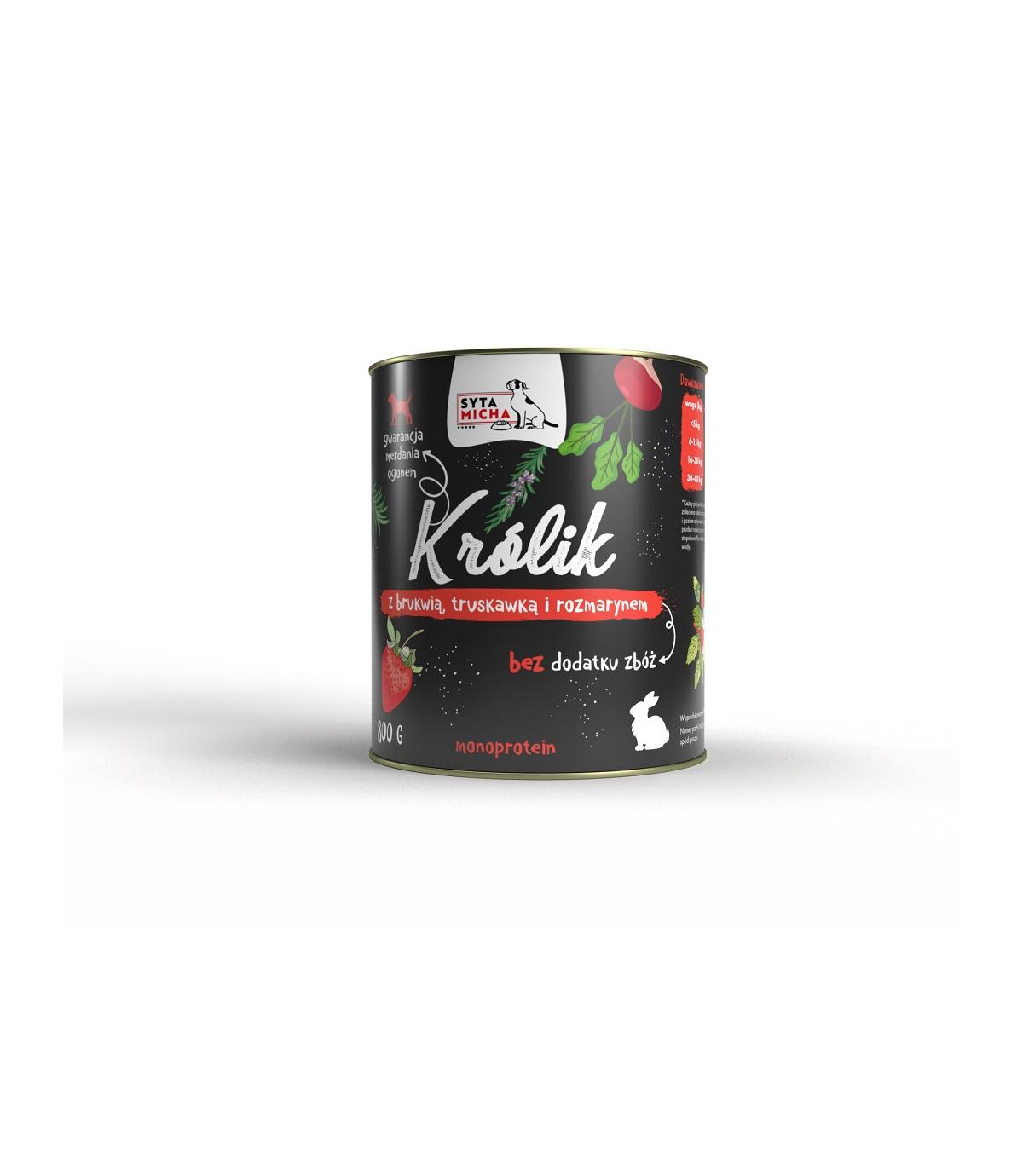 Syta Micha Królik z brukwią, truskawką i rozmarynem 800g