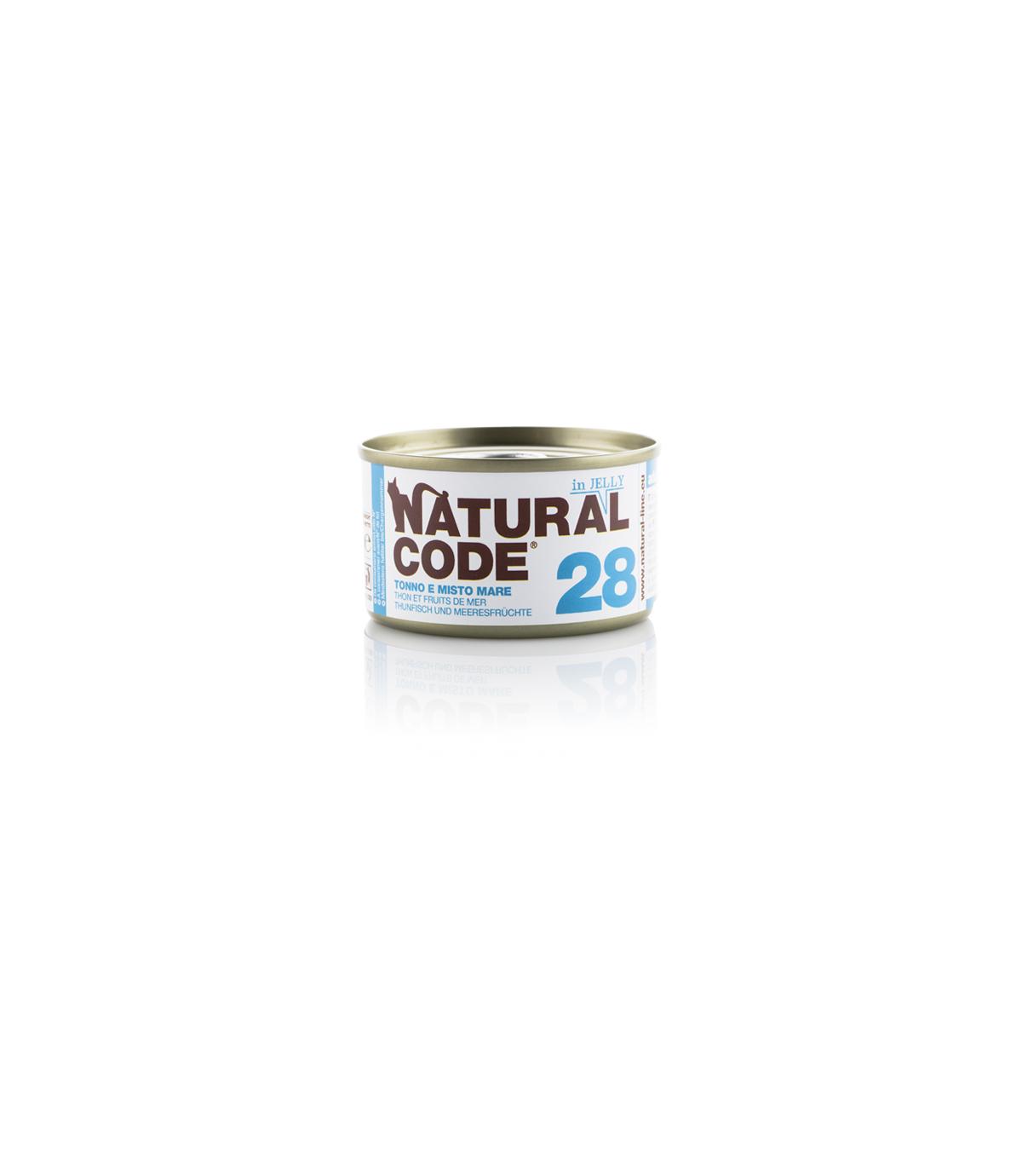 Natural Code Cat 28 Tuna and mixed seafood in jelly 85g