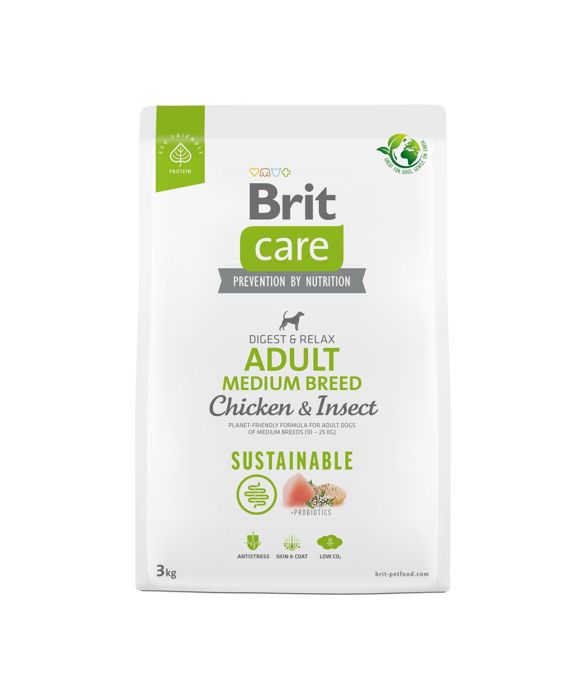 Brit Care Dog Sustainable Adult Medium Chicken & Insect  3kg