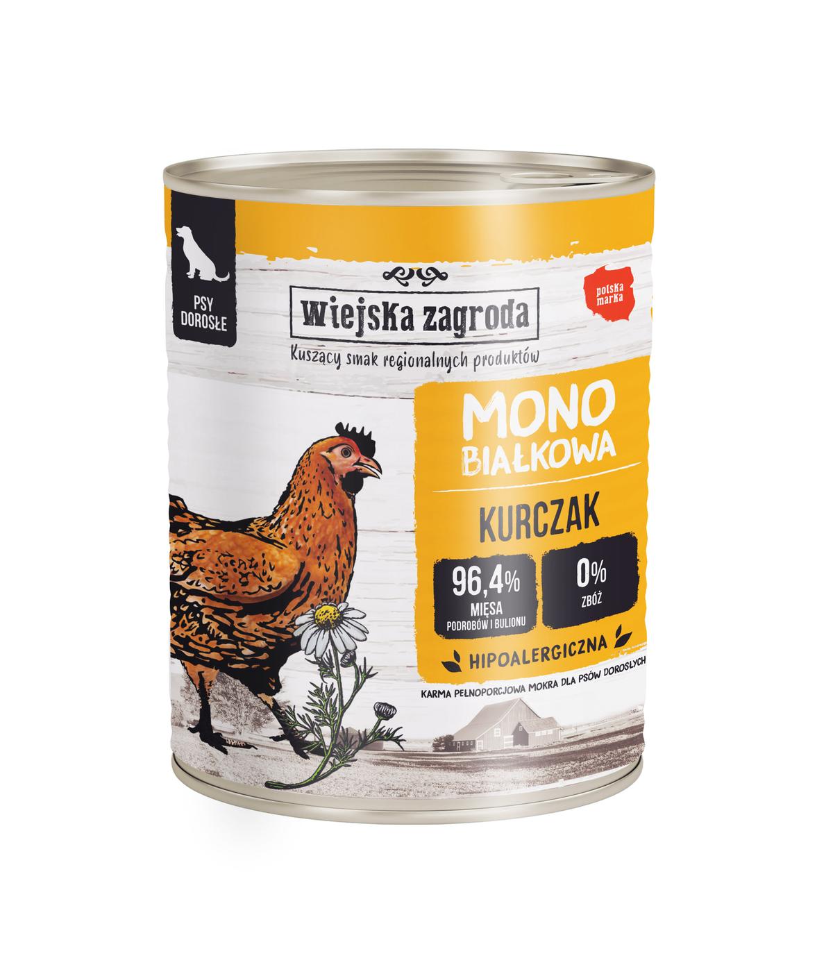 Wiejska Zagroda Mono Kurczak dla psa 800g