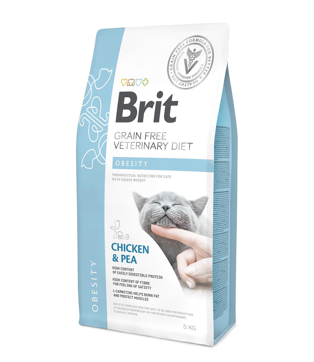 Brit Veterinary Diets Cat GF Obesity Chicken & Pea 5kg