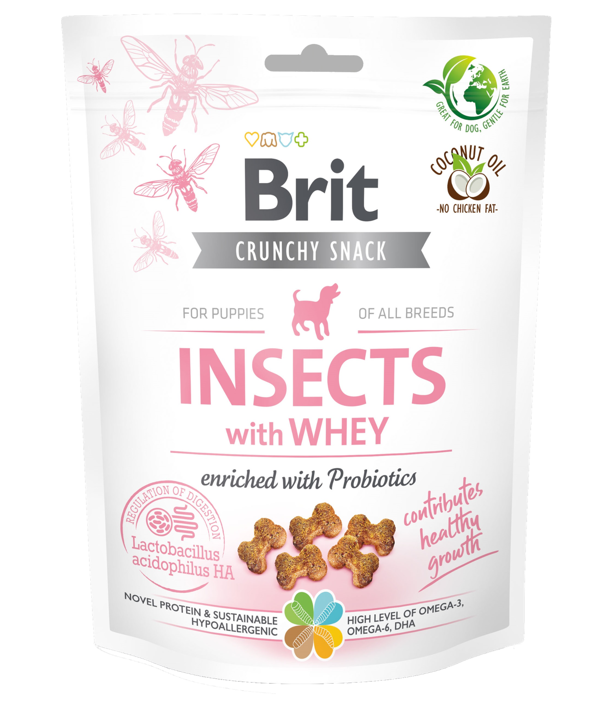 Brit Crunchy Snack Insects with Whey for Puppy 200g