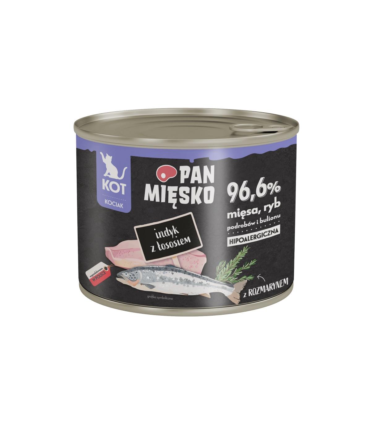 Pan Mięsko dla kociąt Indyk z łososiem 200g