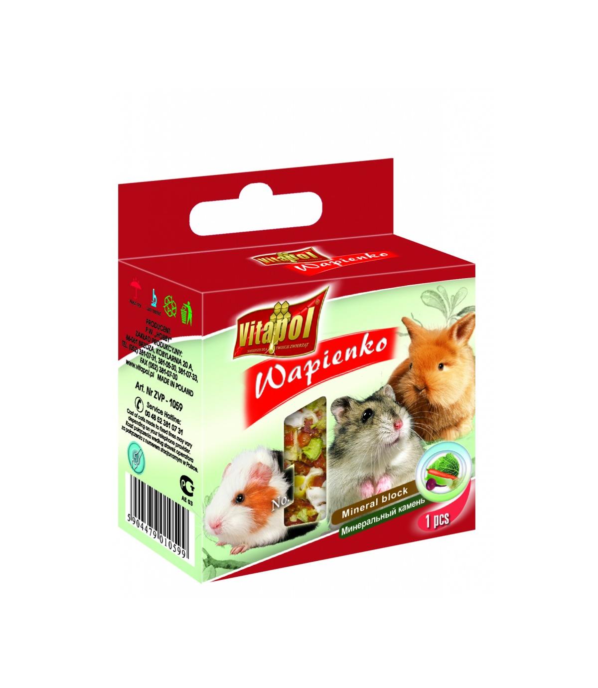 Kostka wapienna dla gryzoni i królików - 40g