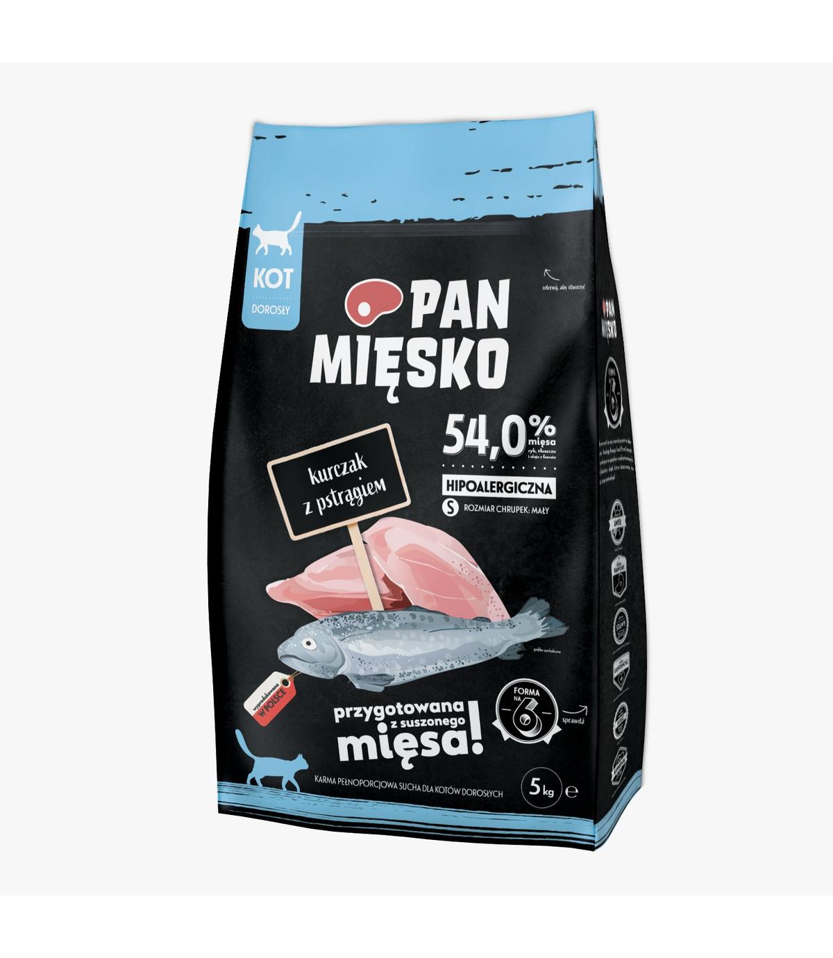 Pan Mięsko dla kota  Kurczak z pstrągiem S 5kg