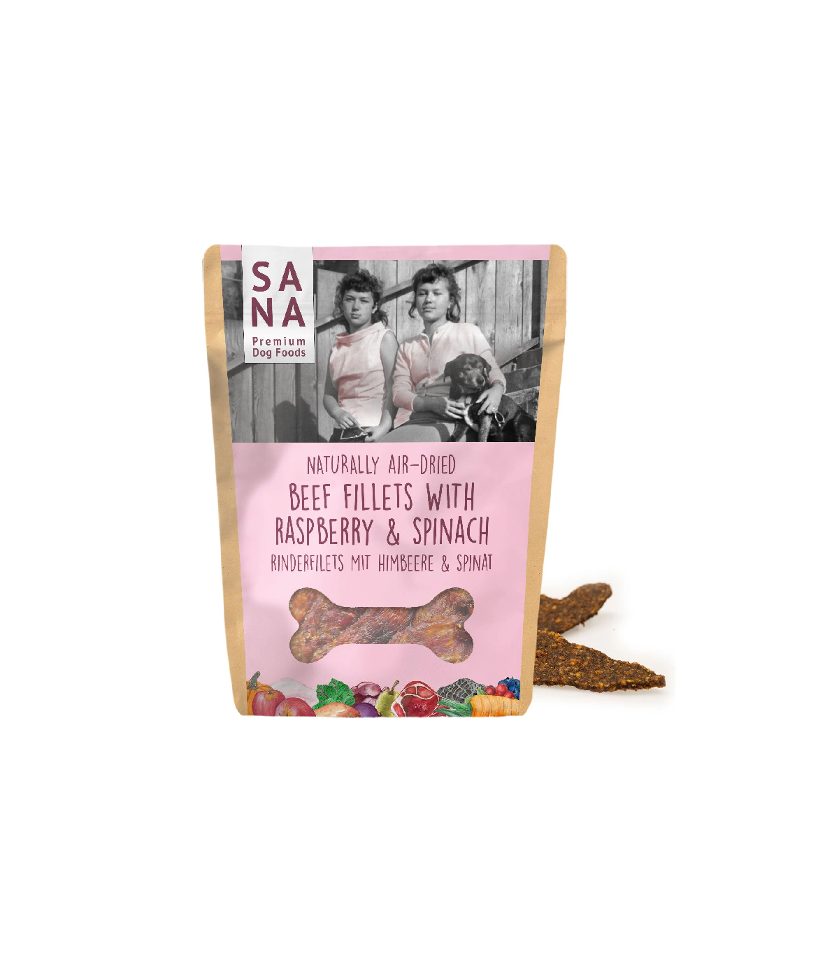 SANADog Beef Fillets with raspberry & spinach 100g