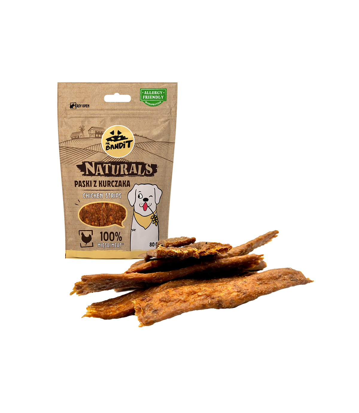 Mr. Bandit Naturals Paski z kurczaka 80g