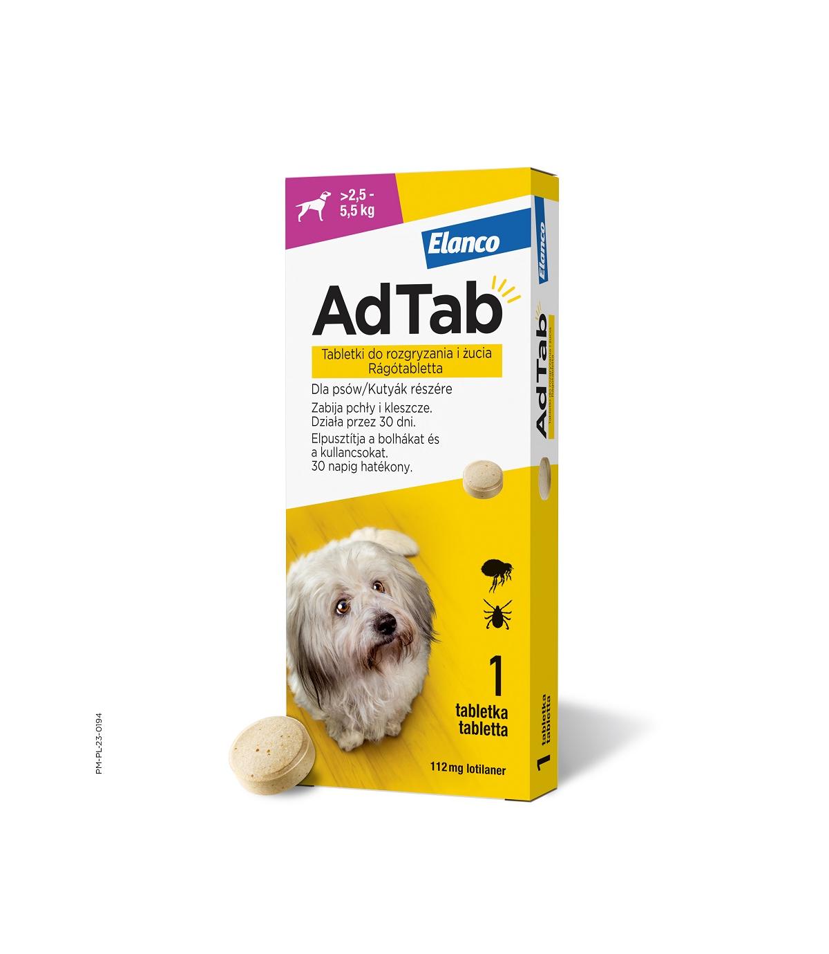 AdTab tabletka na kleszcze i pchły dla psa (>2,5-5,5kg)