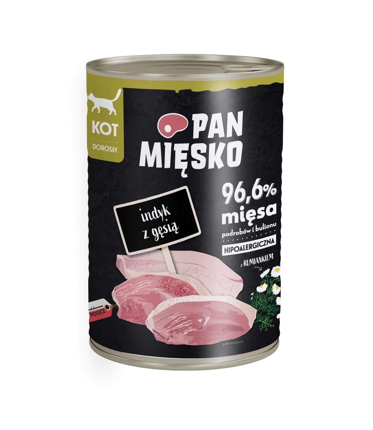 Pan Mięsko dla kota Indyk z gęsią 400g