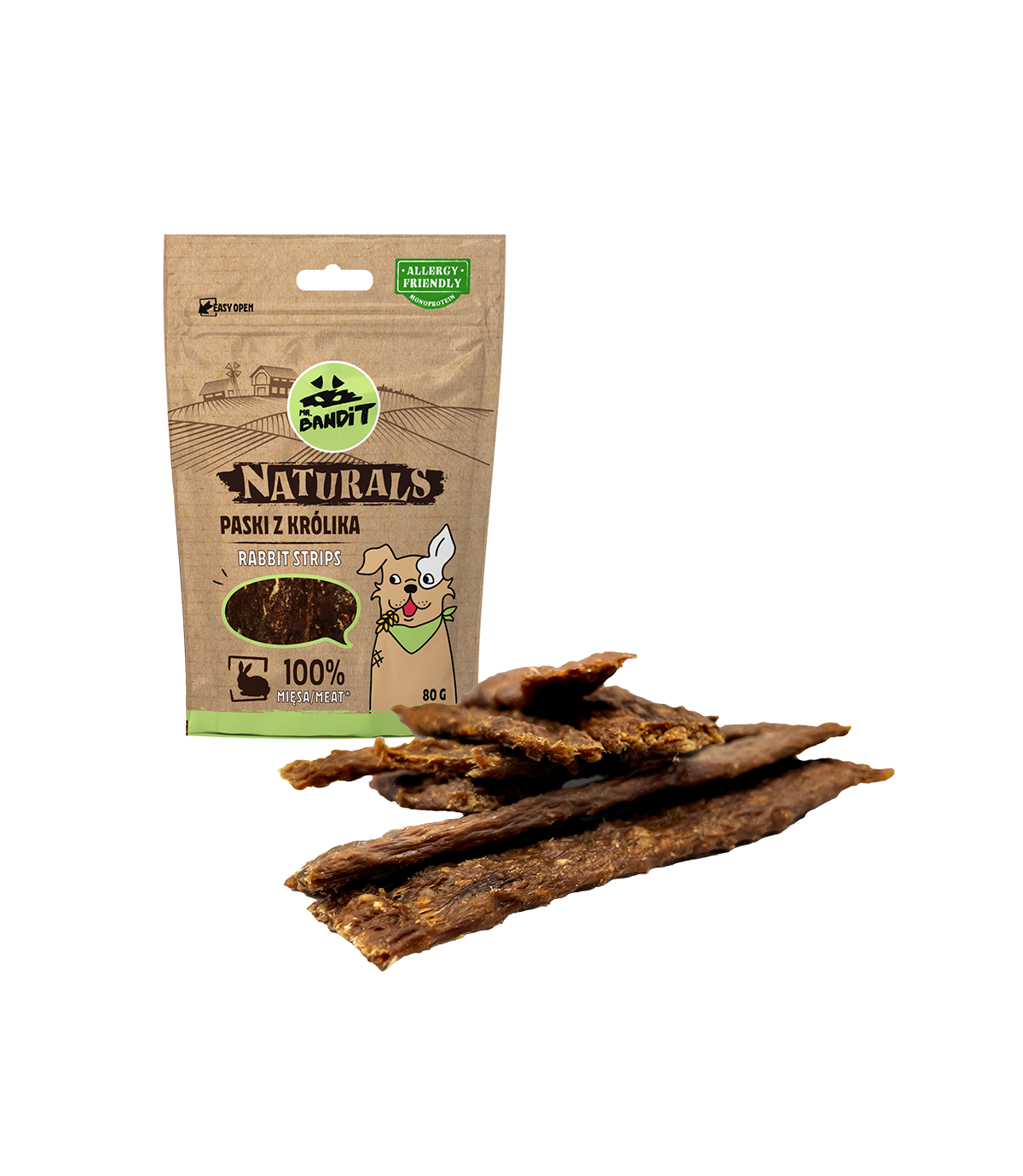Mr. Bandit Naturals Paski z królika 80g
