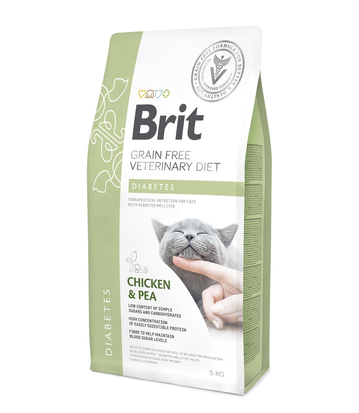 Brit Veterinary Diets Cat GF Diabetes Chicken & Pea 5kg