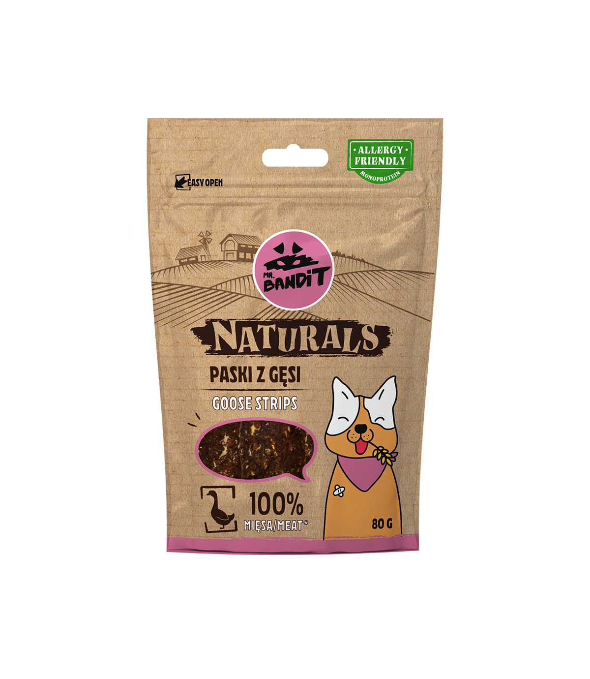 Mr. Bandit Naturals Paski z gęsi 80g
