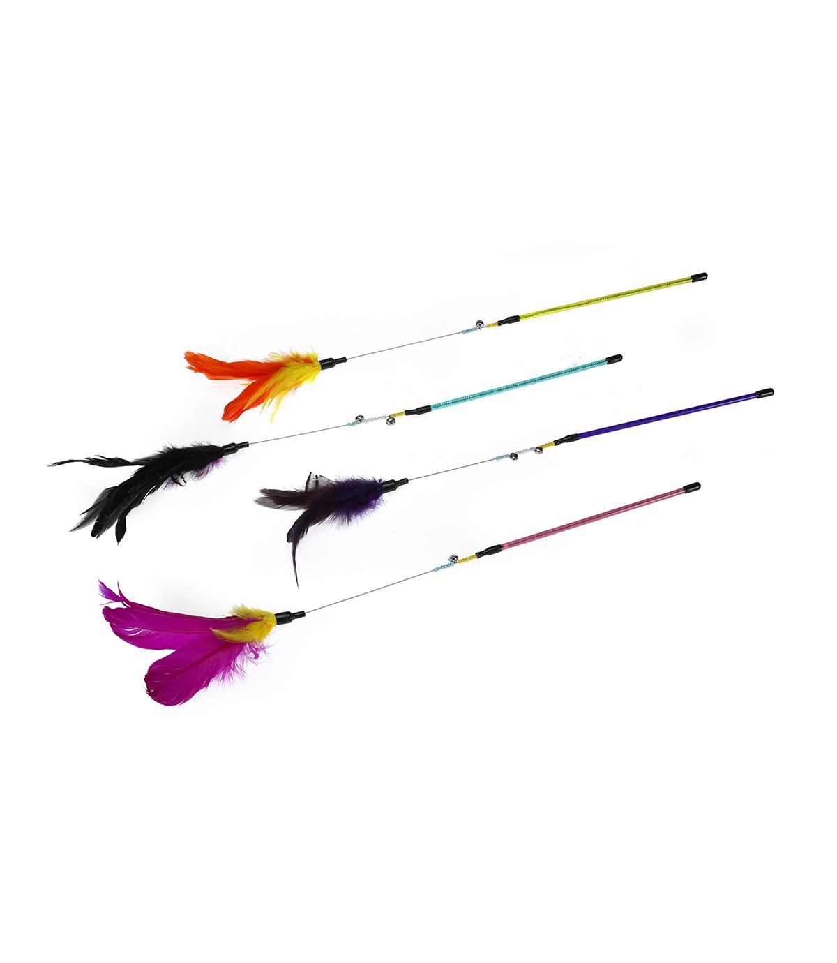 Wędka Kolorowe piórka 60 cm