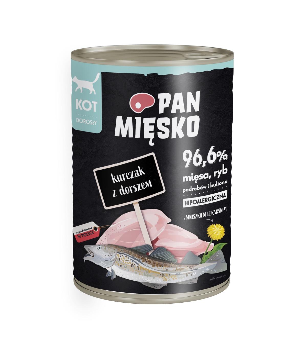 Pan Mięsko dla kota Kurczak z dorszem 400g