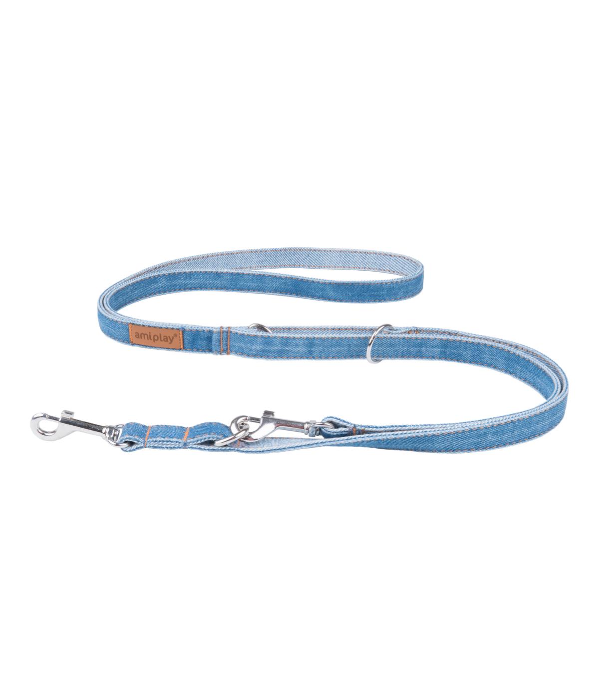 Smycz regulowana Amiplay Denim 100-200 cm x 2 cm