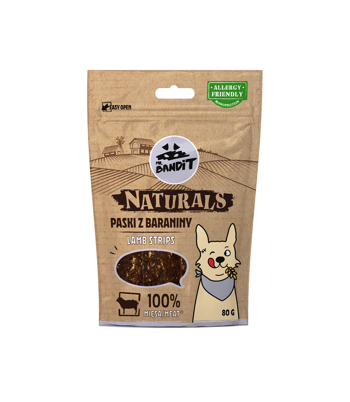 Mr. Bandit Naturals Paski z baraniny 80g