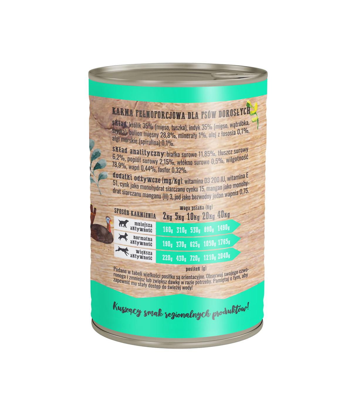 Wiejska Zagroda Królik z indykiem 400g