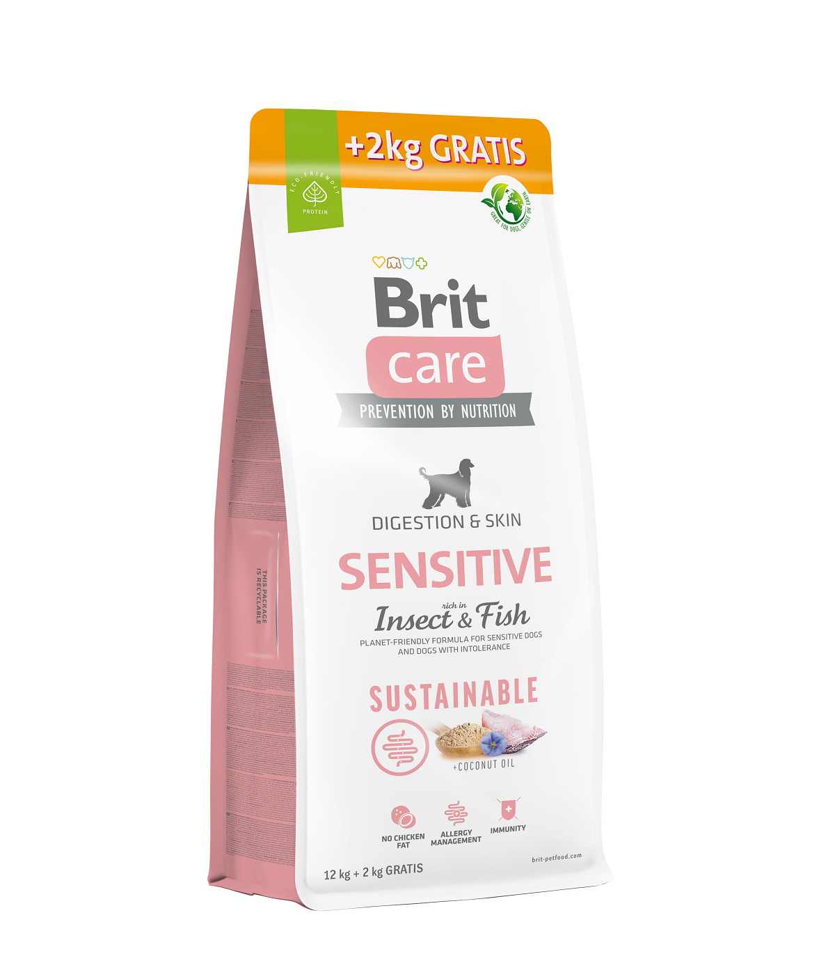 Brit Care Dog Sustainable Sensitive Insect & Fish 12kg + 2kg GRATIS