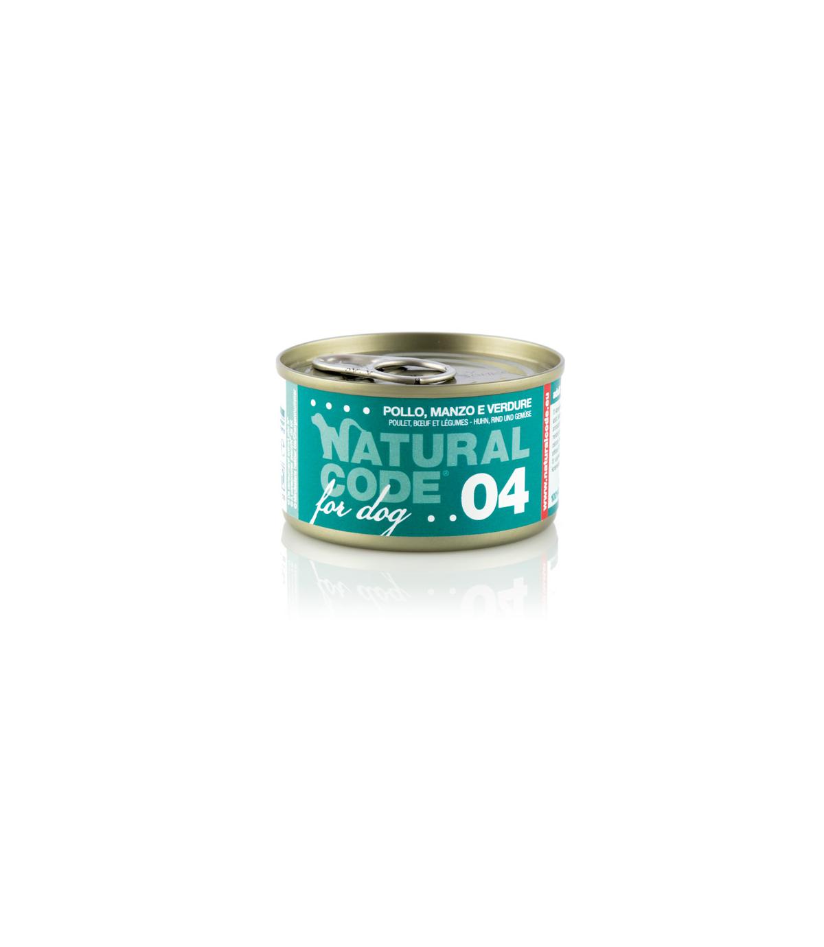 Natural Code DOG 04 Chicken, beef and vegetables 90g
