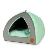 Velvet Budka Bella - 40x40cm szaro-miętowa