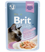 Brit Premium Cat Adult Sterilised Salmon Fillets w sosie 85g