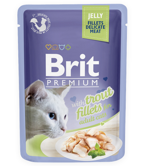 Brit Premium Cat Adult Trout Fillets w galaretce 85g