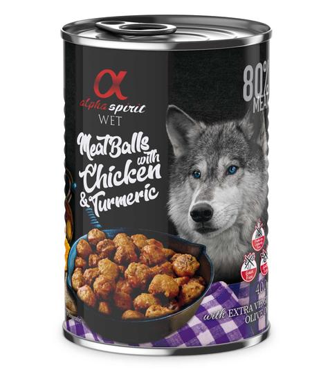Alpha Spirit Mięsne klopsiki z kurczakiem i kurkumą 400g